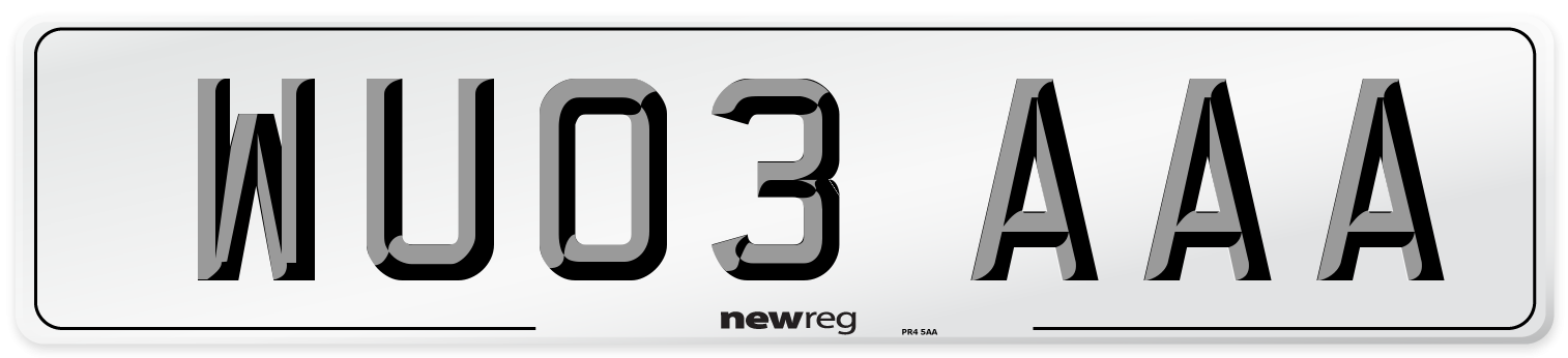 WU03 AAA Number Plate from New Reg